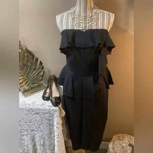 NEW CITY CHIC STRAPLESS PEPLUM DRESS